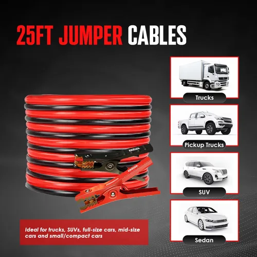 Miniatura 3 de K KRIËGER Cables de puente para batería de automóvil, cables de refuerzo automotrices resistentes para arrancar baterías muertas o débiles con bolsa
