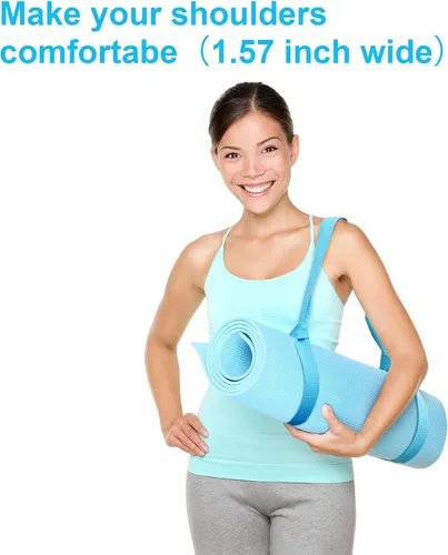 Miniatura 5 de Deekin 4 correas para esterilla de yoga para llevar esterilla de yoga, soporte ajustable grueso para ejercicio, banda de estiramiento de algodón