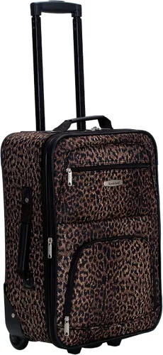 Miniatura 6 de Rockland Vara Softside - Juego de maletas verticales para equipaje de 3 piezas, Leopardo