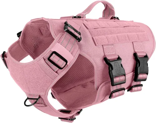 Miniatura 6 de ICEFANG - Arnés táctico para perro con 6 hebillas, chaleco con sistema molle con asa para perro, 3/4 del cuerpo, panel con velcro para parche