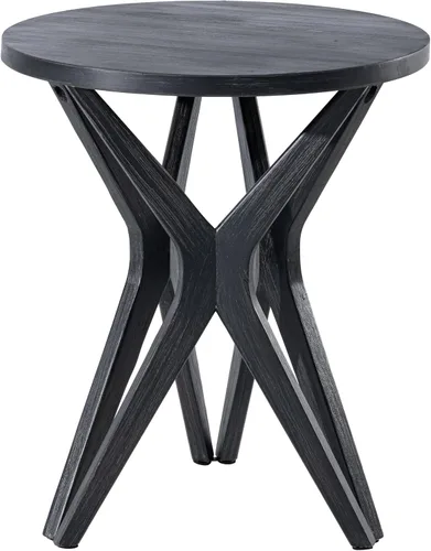 Miniatura 7 de Mesa auxiliar estilo rústico con pedestal, superficie envejecida con base de trípode, mesita de noche para sala de estar, moderna, decoración boho