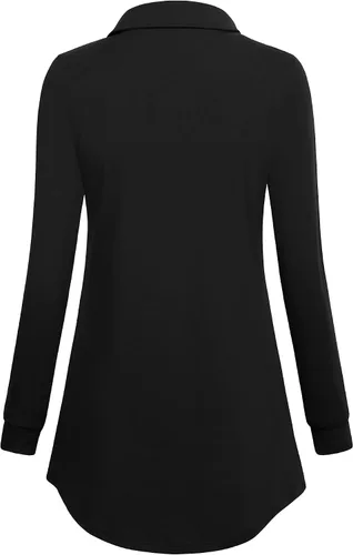 Miniatura 3 de Gaharu - Sudadera tipo túnica con solapa de muesca para mujer sudadera con botones y de manga larga