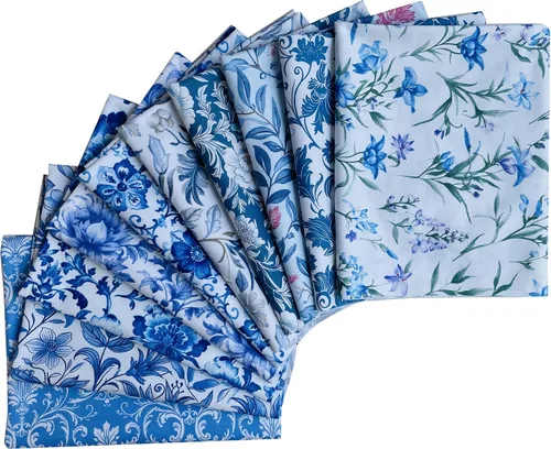 Miniatura 13 de 18" x 22" Fat Quarters Quilting Cotton Fabric Bundles for Sewing, 10 PCS Black&White Floral