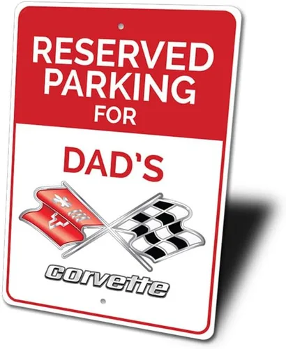 Miniatura 4 de Cartel de estacionamiento reservado para Chevy Corvette, letrero de automóvil, letrero de metal para garaje, 8 x 12 pulgadas