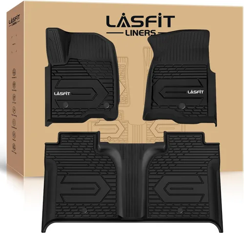 Miniatura 50 de LASFIT Juego completo de tapetes de elastómero termoplástico para todo tipo de clima de ajuste personalizado para automóviles, de 1ª y 2ª fila, 3