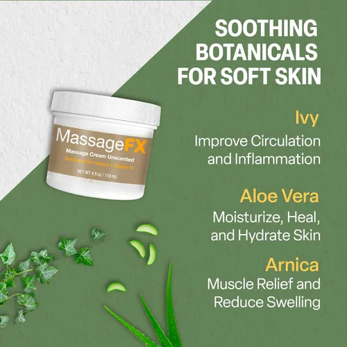 Miniatura 4 de Aceite de masaje de Massage FX - Aceite de semillas de girasol y almendras dulces 100% puro, vitamina E, hiedra, árnica y aloe, sin perfume