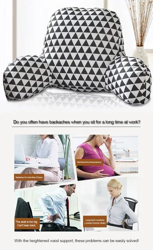 Miniatura 4 de Almohada de lectura con brazos Soporte de espalda para sentarse en la cama/sofá cuello, lumbar y cojín de apoyo de espalda baja coxis