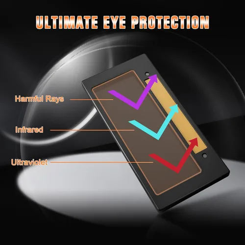 Miniatura 6 de TRQWH Lente de soldadura de oscurecimiento automático 2x4.25 casco accionado solar con tecnología de color verdadero, 2 sensores de arco, filtro