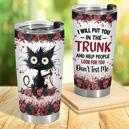 Miniatura 6 de 34HD Crazy Cat - Vaso con tapa, acero inoxidable de 20 onzas con aislamiento al vacío, regalo divertido para amantes de los gatos, mujeres