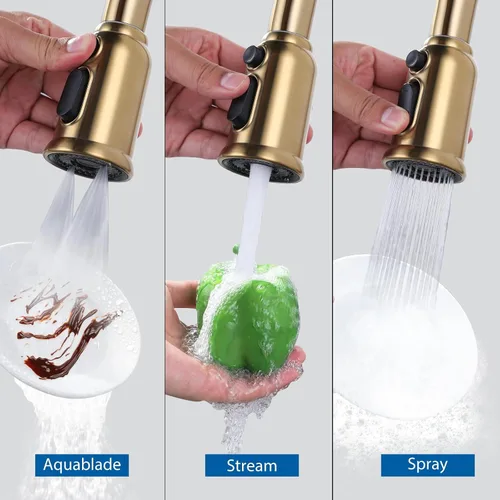 Miniatura 3 de Reemplazo de cabezal de grifo extraíble, cabezal rociador de grifo de cocina de 3 funciones con 9 adaptadores, boquilla de pulverización de cabezal