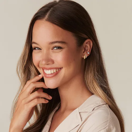 Miniatura 4 de PAVOI Aretes de broquel tipo miniarracadas de plata de ley 925, chapados en oro de 14 quilates, con poste, ultragrueso, para mujer