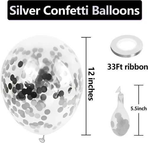 Miniatura 3 de Bezente - Globos de 12 pulgadas de látex con purpurina y confeti para bodas, graduaciones, despedidas de soltera, cumpleaños y compromisos, aptos