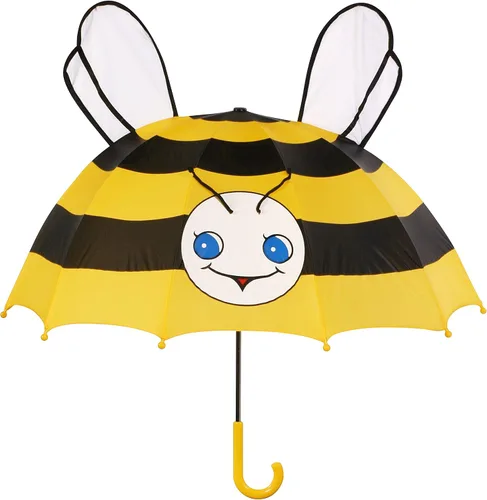 Kidorable Paraguas de abeja amarilla con divertidas alas emergentes, gran sonrisa, antenas