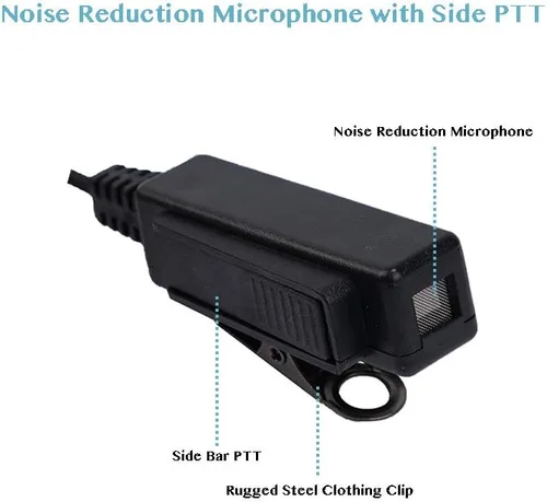 Miniatura 3 de Vx-261 Auriculares con micrófono PTT compatibles con Yaesu Vertex Standard VX-230 VX-231 Walkie Talkie Paquete de 10 unidades Negro