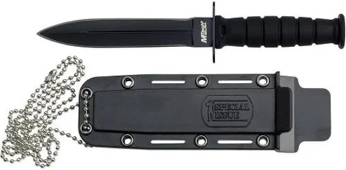 Miniatura 4 de Cuchillo táctico de cuello, con cuchilla fija, Serie MT-632. 6 pulgadas en total. De Mtech USA Agarradera negra