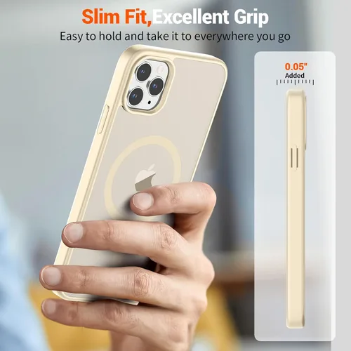 Miniatura 7 de SUPFINE Funda magnética para iPhone 11 Pro Max (compatible con MagSafe) (protección contra caídas de grado militar), delgada, translúcida mate, a