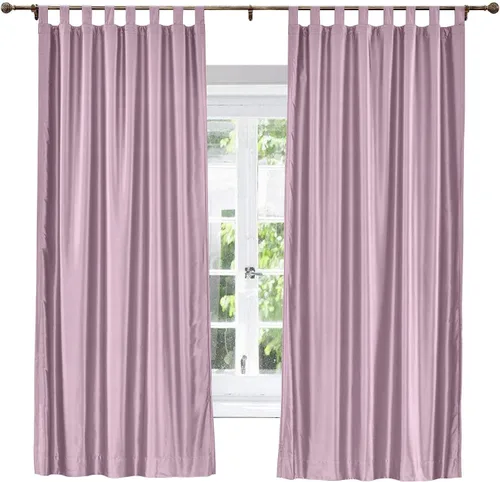 Miniatura 9 de EcoDrapes Paneles de cortina macizos con pestañas trenzadas para casa de lujo (rosa bebé, 52 pulgadas de ancho por 63 pulgadas de largo, 1 panel)