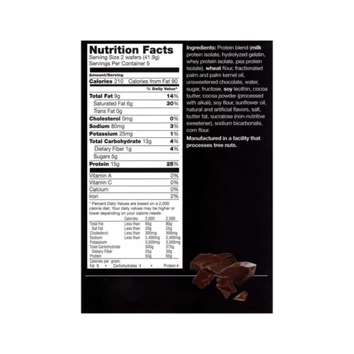 Miniatura 2 de PROTIFIT - Barra de oblea de chocolate con alto contenido de proteínas, 0.51 onzas de proteína, baja en calorías, baja en carbohidratos, baja