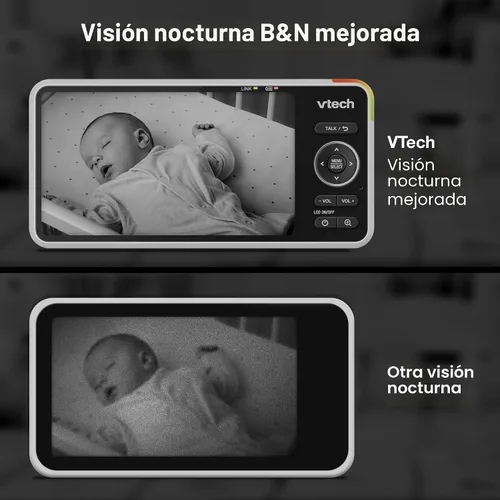 Miniatura 8 de VTech Smart WiFi Baby Monitor - Ve a tu bebé en casa o desde cualquier lugar, cámara 2K, pantalla de 5.5 pulgadas, zoom 24X, gran angular, visión
