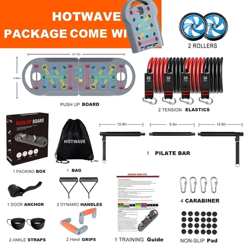 Miniatura 5 de HOTWAVE Push Up Board Fitness, Portable Foldable 20 in 1 Push Up Bar at Home Gym, Pushup Handles for Floor. Professional Strength Training Equipment