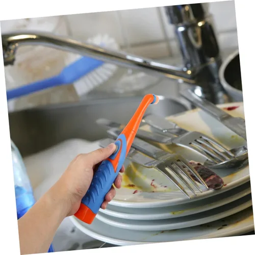 Miniatura 7 de Paquete de limpieza eléctrica depurador de cocina baño suave de plástico suave cepillo de lavado de platos fácil de limpiar