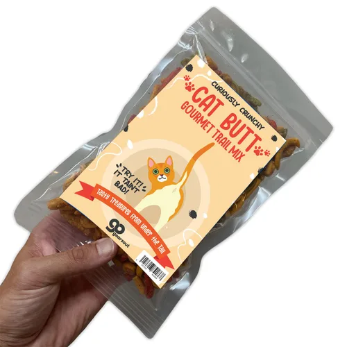 Miniatura 6 de Cat Butt Gourmet Trail Mix – Cesta de regalo prémium para los amantes de los gatos, divertido regalo de broma para gatos locos de amigos, rellenos