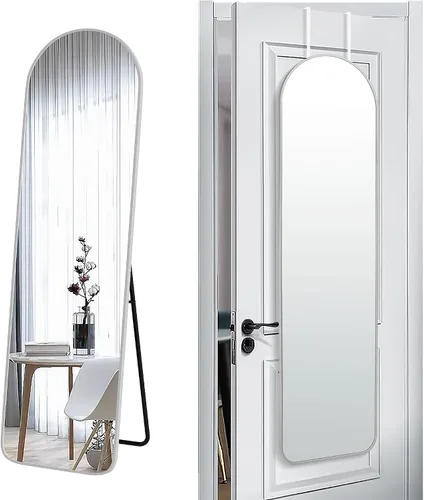 Miniatura 14 de SCWF-GZ 47x14 Espejo de longitud completa para colgar en la puerta trasera o montar en la pared, con marco de aluminio metálico en arco