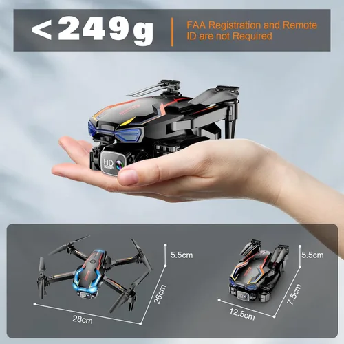 Miniatura 5 de Dron con cámara para adultos, drones FPV HD 2K con soporte de altitud mejorado, despegue y aterrizaje con una tecla, ajuste de velocidad, modo sin