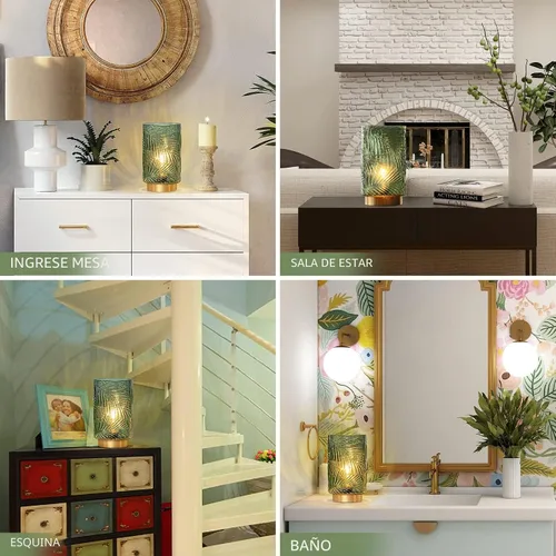 Miniatura 8 de Lámpara de mesa con pilas, lámparas inalámbricas para decoración del hogar, luz nocturna a pilas con bombilla LED con temporizador, luces