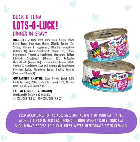 Miniatura 4 de Weruva B.F.F. OMG – mejor amigo felino Oh My Gravy! Latas de comida húmeda natural sin granos, recetas de tierra y mar en salsa