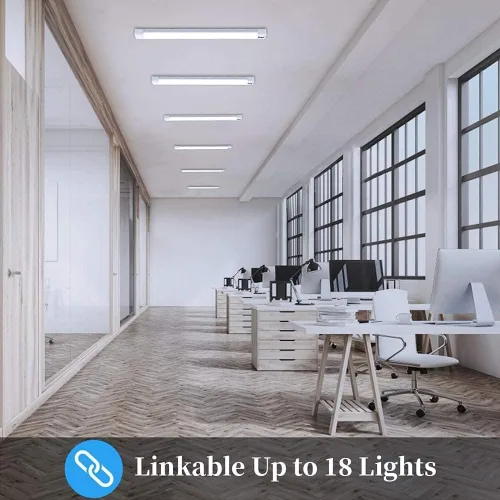 Miniatura 4 de Airand Paquete de 2 luces LED para tienda, 2 pies, 18 W, 5000 K, protección IP66, iluminación debajo del gabinete, luz LED para garaje, banco