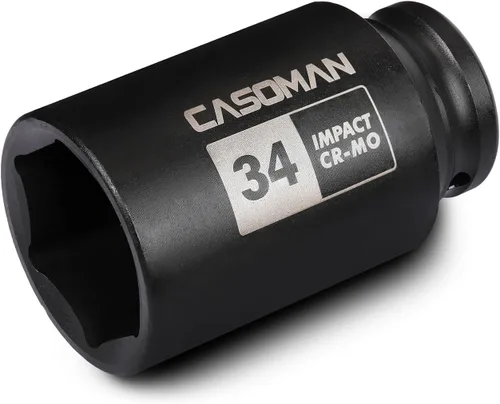 Miniatura 28 de CASOMAN Enchufe de impacto de 6 PT de 1/2" x 1.378 in de profundidad, CR-MO, 1/2 pulgada de transmisión de 6 puntos para una fácil extracción
