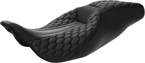 Miniatura 7 de Asiento de conductor, pasajero y piloto - SLMOTO Asiento de motocicleta de una pieza para 2 personas, compatible con Harley Touring Road King CVO