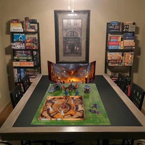 Miniatura 9 de CZYY DND - Tapete plegable de borrado en seco TTRPG Map Grassland & Desert de cartón de dos caras de 27 x 23 pulgadas con rejilla cuadrada, tablero