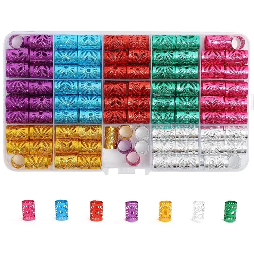170 piezas de joyería para el cabello para trenzas, puños para el cabello para trenzas Loc, joyería para mujeres negras, anillos para trenzas de