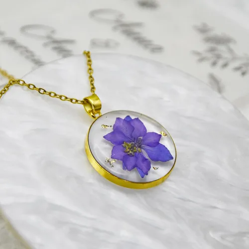 Miniatura 94 de Pressed Flower Necklace Gift for Women Personalized Handmade Necklaces Birth Flower Necklace