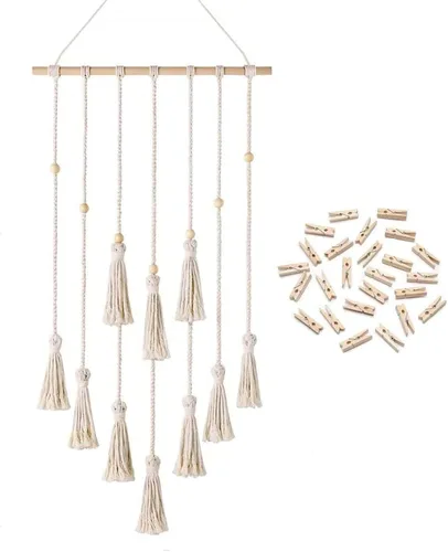 HVEST Decoración de pared de macramé bohemio para colgar en la pared, múltiples imágenes, decoración de pared para dormitorio universitario,