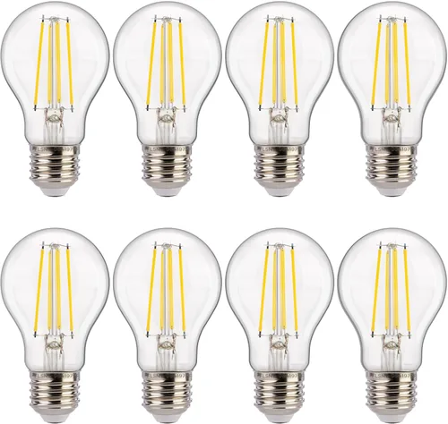 Miniatura 12 de FLSNT Foco Sensor de Atardecer a Amanecer para Exterior A19 LED, 5000K Luz Diurna, 7W (equivalente a 60W), 800LM, Base E26 de Filamento Vintage, 60w