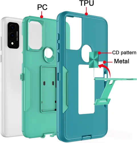 Miniatura 7 de Funda compatible con Samsung Galaxy S22 Ultra 5G, soporte magnético integrado, resistente híbrido de doble capa, a prueba de golpes, funda