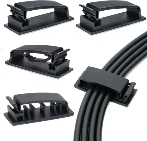 Miniatura 7 de Clips para cables, 50 unidades, clips autoadhesivos para organizar cables, organizador de cables, soportes para cables para electrodomésticos, PC