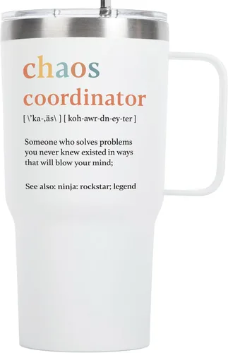 Miniatura 13 de Vaso de coordinador del caos, regalos administrativos para el día profesional, 14 onzas, taza de coordinador del caos, regalos de promoción