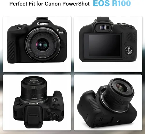 Miniatura 4 de Funda para cámara Canon EOS R100, funda protectora de silicona suave con protector de pantalla Accesorios para Canon R100, antiarañazos, goma ligera
