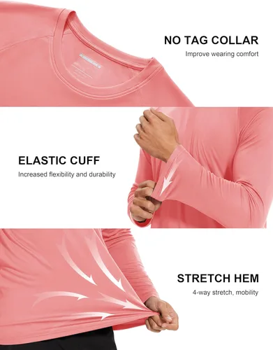 Miniatura 145 de MAGCOMSEN Camisas de manga larga para hombre, protección solar UPF 50+, camisetas atléticas para senderismo, correr, entrenamiento, protección
