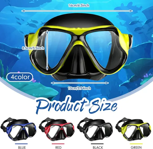 Miniatura 2 de Preboun 4 máscaras de buceo para adultos, antiempañamiento, sin fugas, gafas de snorkel para hombres y mujeres, gafas de natación panorámicas