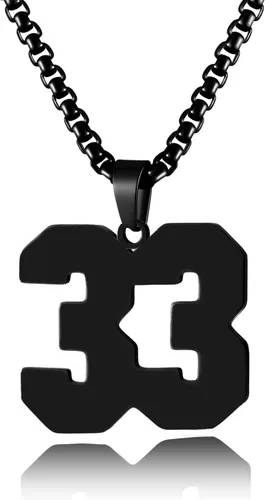 Miniatura 41 de Collar de Número Dorado para Hombre, Cadena de Acero Inoxidable con Colgante de Número para Atletas, Joyería Deportiva Personalizada para Niños