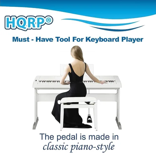 Miniatura 3 de HQRP Pedal Sustain para teclado, cable de 6.5 pies, enchufe universal de 1/4 pulgadas, interruptor de polaridad, compatible con pianos digitales