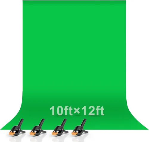 Miniatura 13 de EMART Telón de fondo de pantalla verde de 5 x 7 pies, tela de cortina de poliéster resistente a las arrugas, hoja de tela de pantalla verde croma