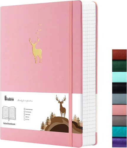 Miniatura 13 de Cuaderno rayado A5 - 312 páginas numeradas, diarios de cuero para escribir, contenido de 3 páginas de índice, papel grueso de 100 g/m², tapa dura