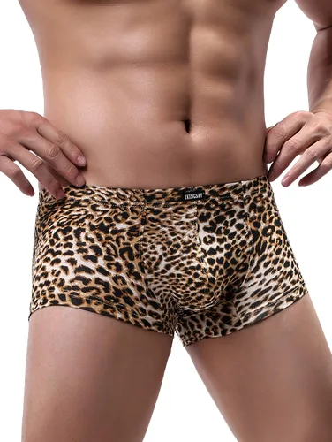 Miniatura 3 de IKINGSKY iKingksy - Calzoncillos tipo bóxer de leopardo para hombre, de tiro bajo