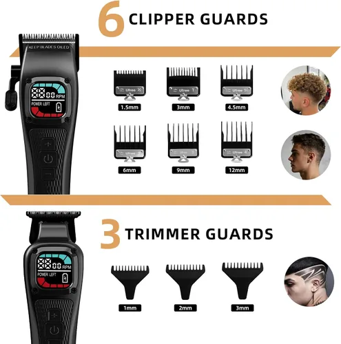 Miniatura 9 de Ufree Cortadora de pelo profesional para hombres, juego de cortapelos y recortadora de barbero profesional, cortapelos inalámbricos para hombre, kit